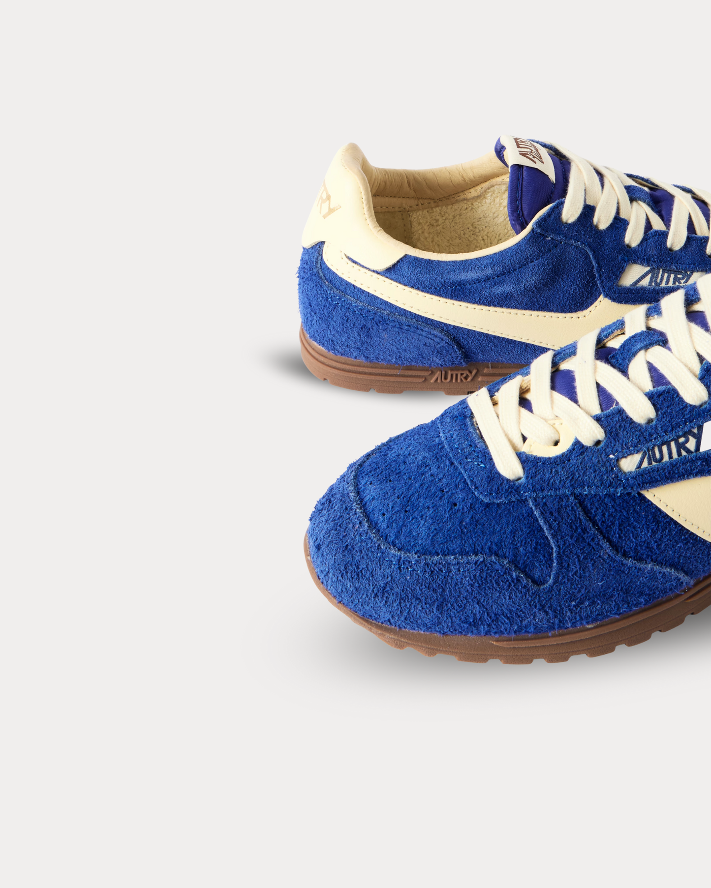 AUTRY Windspin leather-trimmed brushed suede sneakers