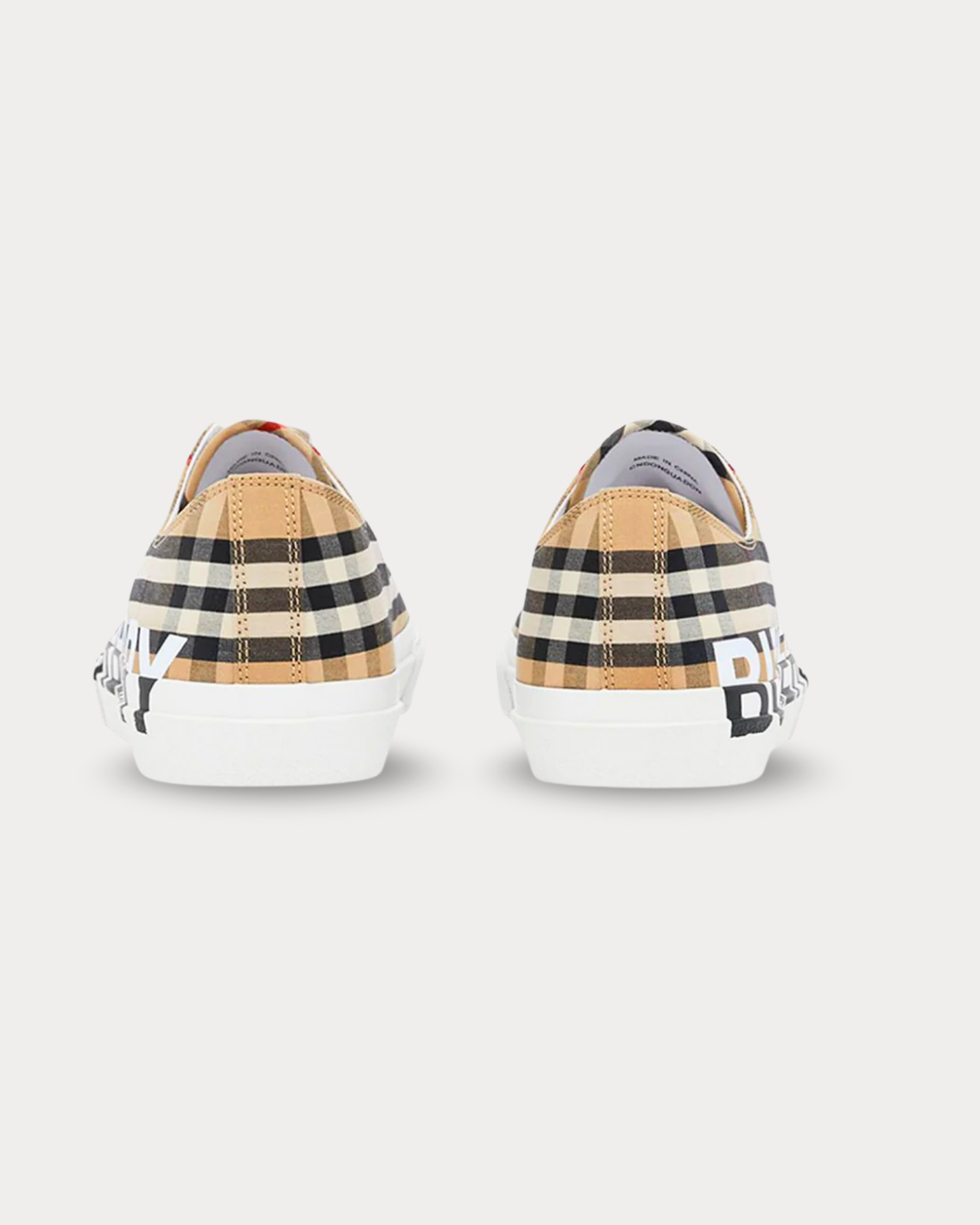 Burberry - Vintage Check Logo Beige / White Low Top Sneakers Sneakers