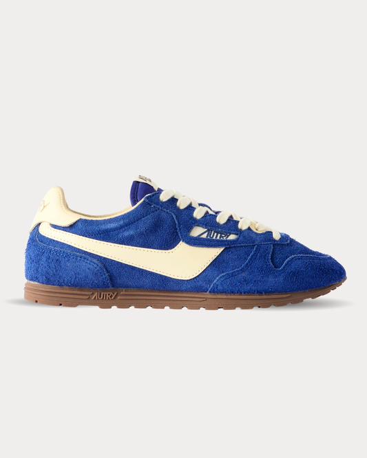 AUTRY Windspin leather-trimmed brushed suede sneakers