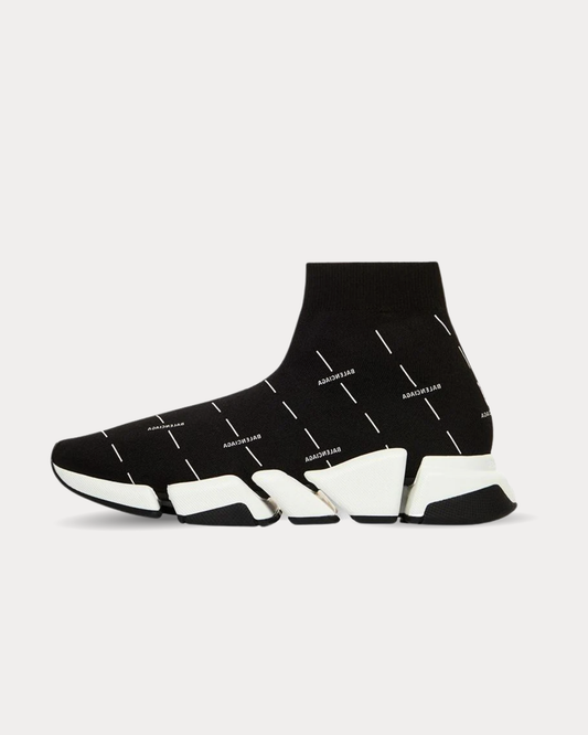 Balenciaga - Speed 2.0 Logo Print Black High Top Sneakers