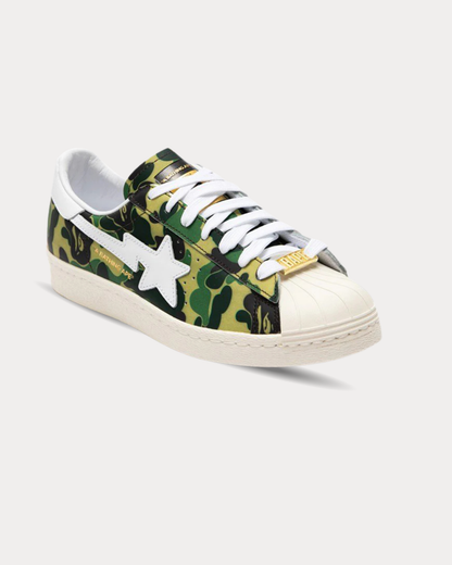 adidas x BAPE - Superstar 80s Off White / Ftwwht / Goldmt Low Top Sneakers