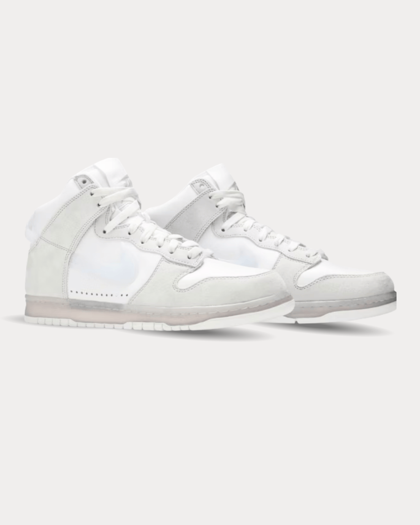 Nike x Slam Jam - Dunk White / Clear Pure Platinum High Top Sneakers