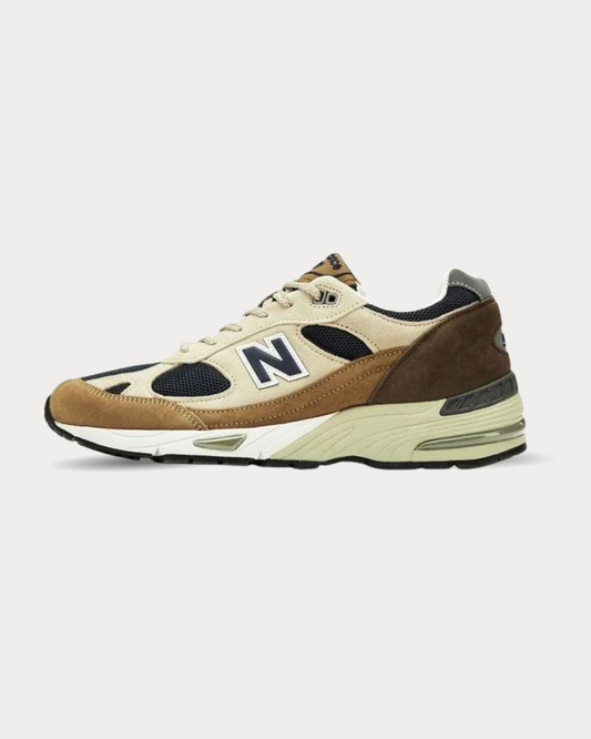 New Balance - MADE UK 991 Sand with Navy Low Top Sneakers