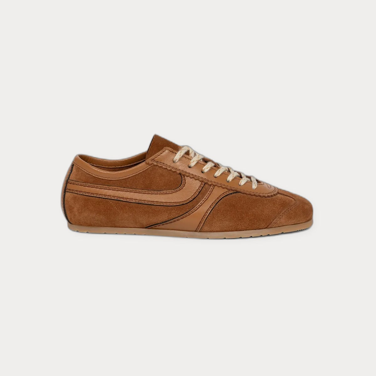 Suede Panelled Sneakers Brown