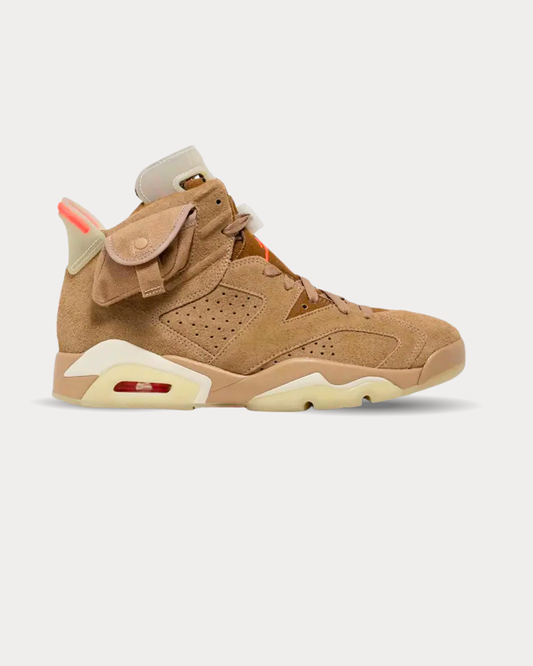 Nike x Travis Scott - Air Jordan 6 Retro British Khaki High Top Sneakers