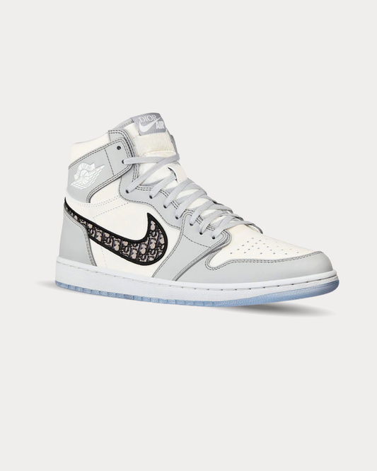 Jordan x Dior - Air Jordan 1 Grey High Top Sneakers