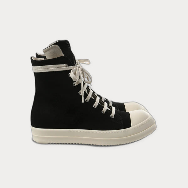 Rick Owens DRKSHDW Temple Distressed High-Top Sneakers Black