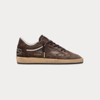 Golden Goose Ballstar Suede Upper Toe And Spur-Leather Tongue Star And Heel Brown Low Top Sneakers